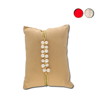 "Whisper Pearl Rakhi - JPJUN-23-032 CODE-08 (Single Rakhi) - Click here to View more details about this Product